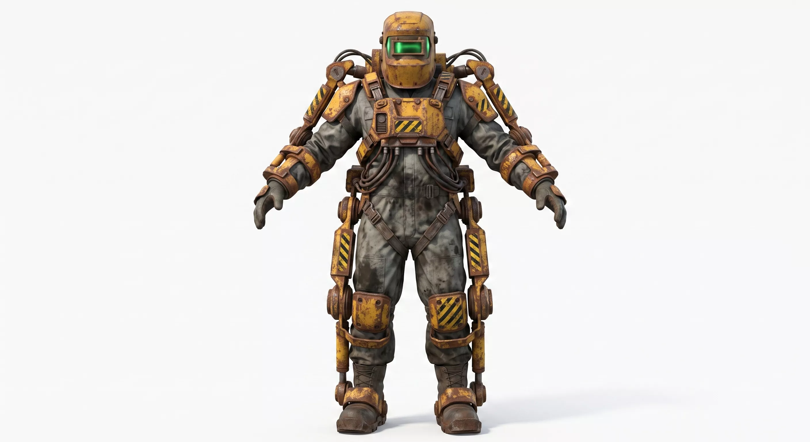 Heavy Exosuit Worker Rigged Animated Low-poly 3D model