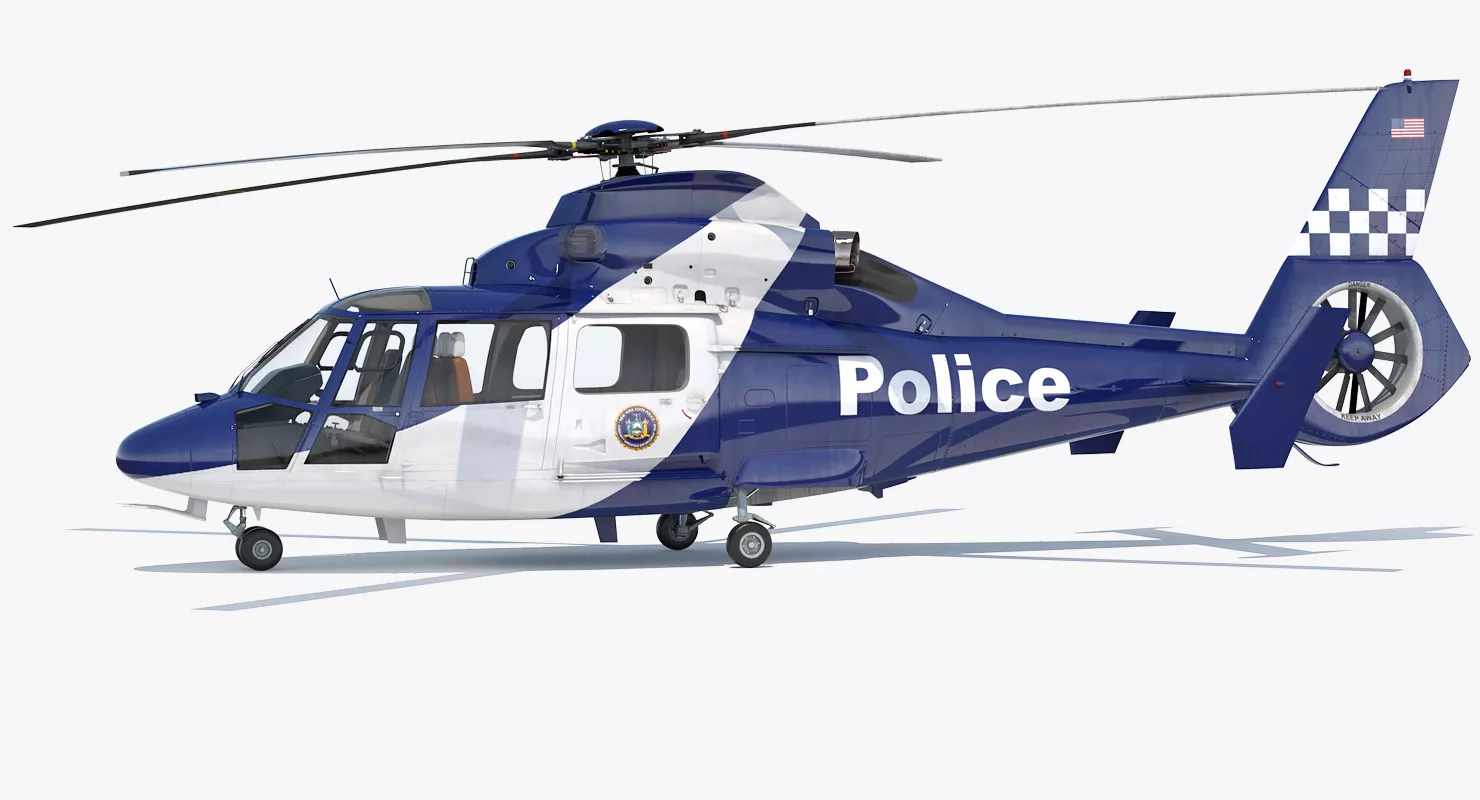 Police Helicopter Eurocopter AS 365 N2 Dauphin 3D model