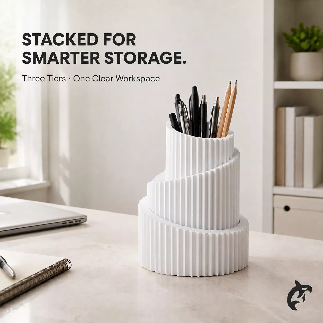 Two Tier Stacked Desk Organizer Free 3D print model