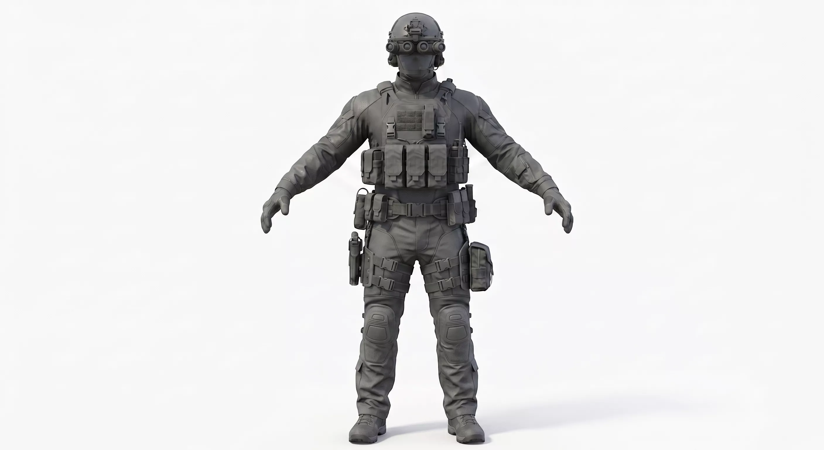 Special Ops Tactical Soldier Rigged Animated Game Ready PBR Low-poly 3D model