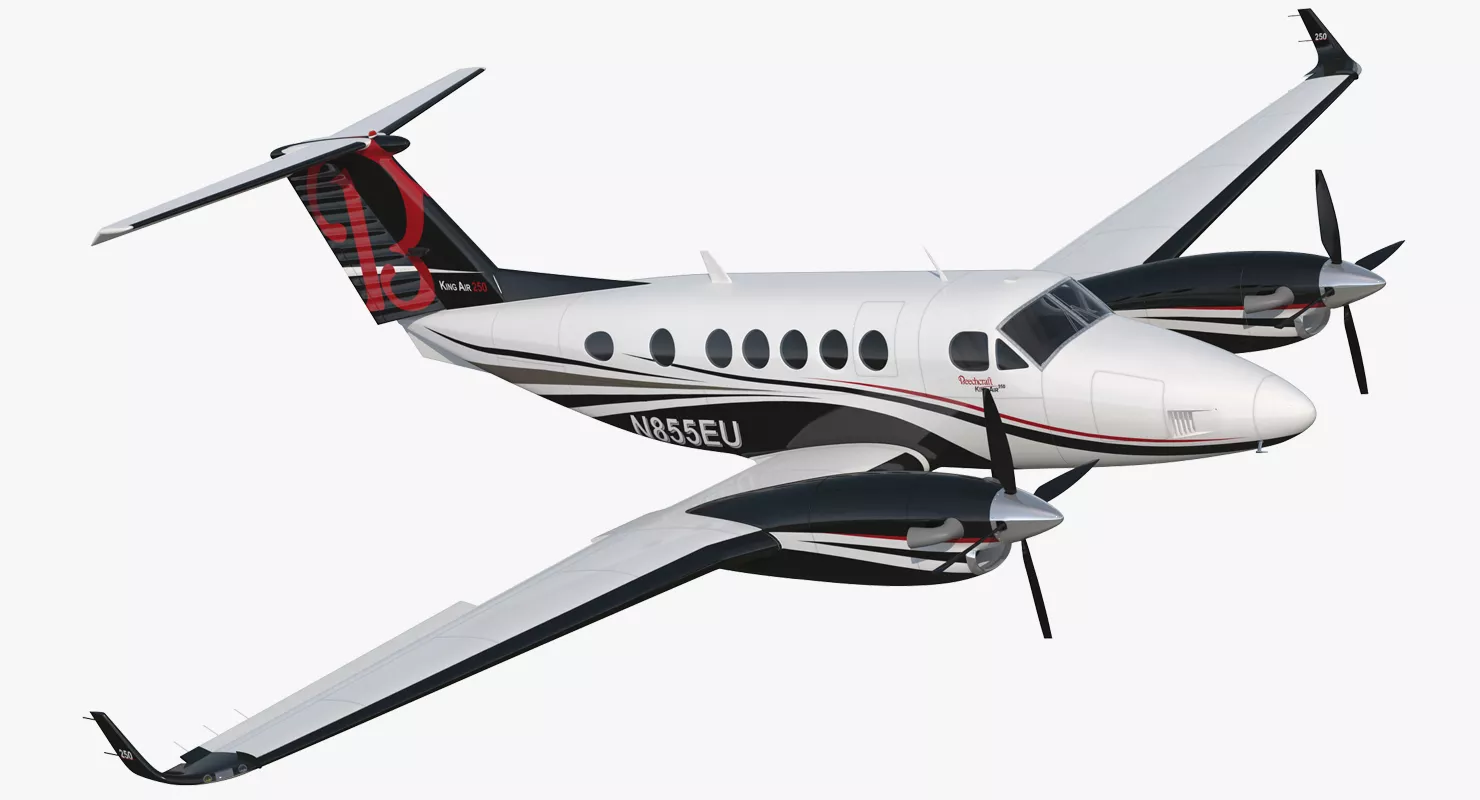 Beechcraft Super King Air 250 Rigged 3D model