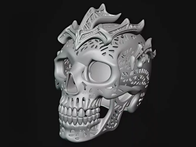 Gothic Filigree Skull Lantern STL Halloween Lamp 