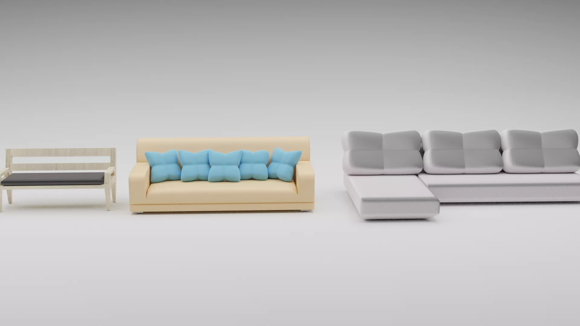 3D Modeling Sofas and Bench Sofa 3D model