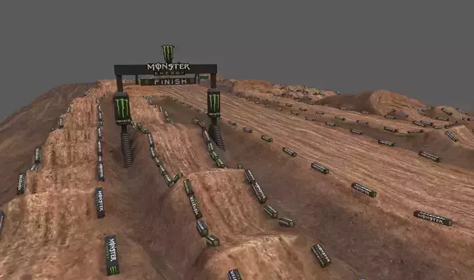 Motocross Track Low-poly 3D model