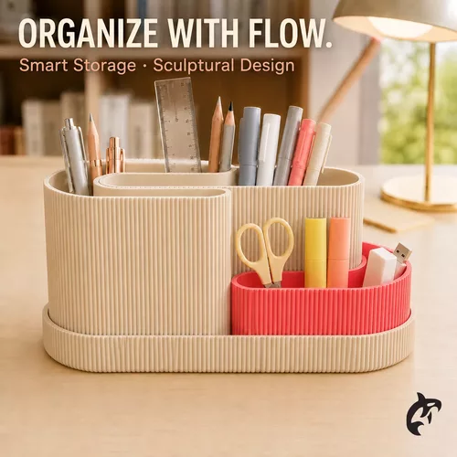 Flow Multi Compartment Desk Organizer Set