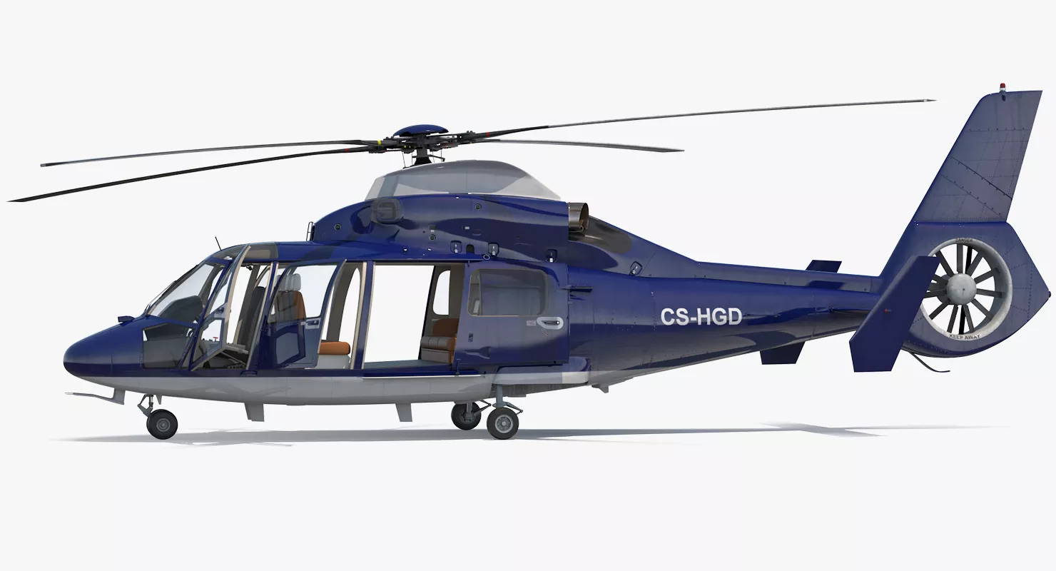Civil Helicopter Eurocopter SA 365 C Dauphin Rigged 3D model