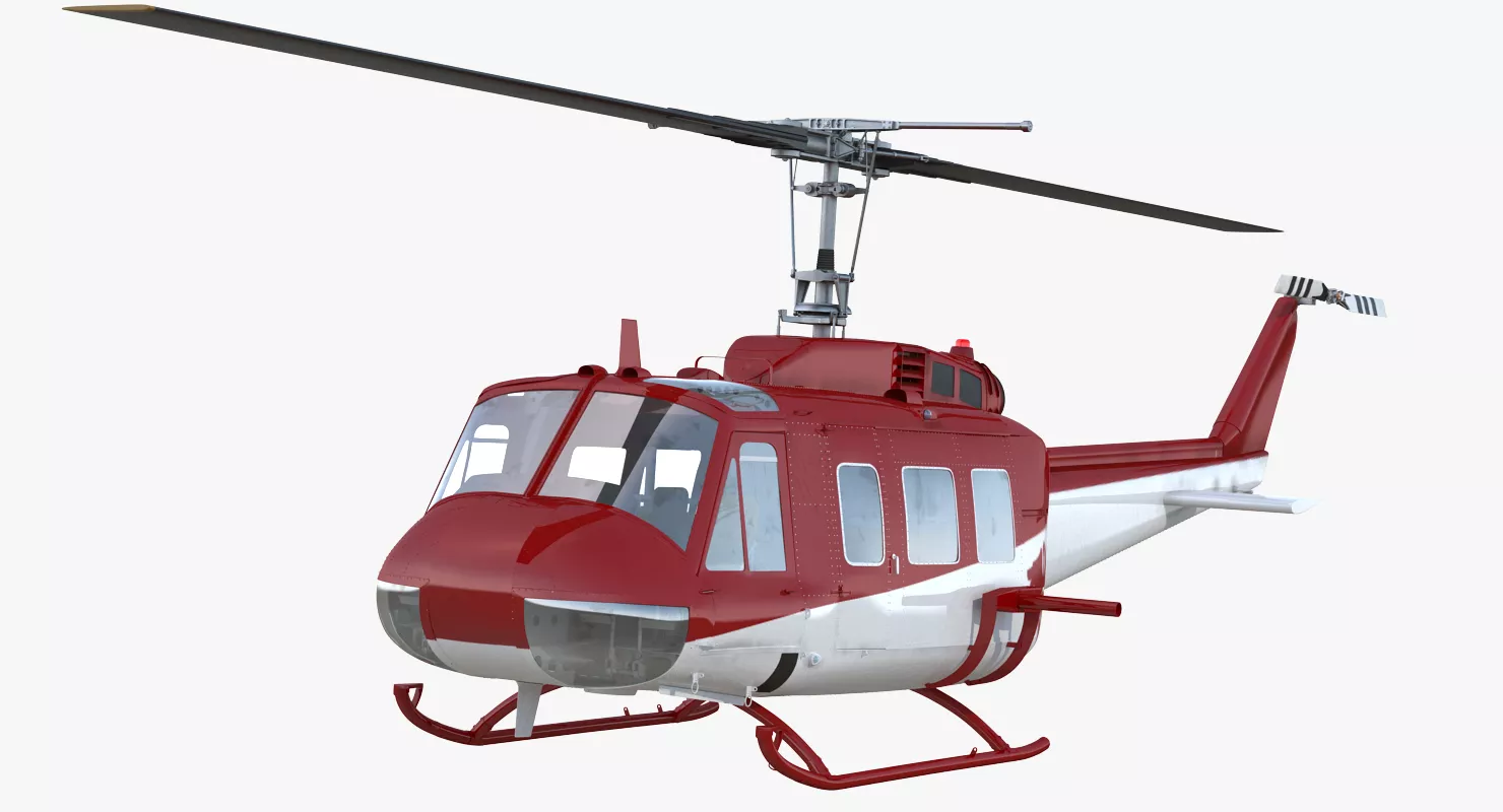 Air Medical Helicopter Bell Model 212 3D model