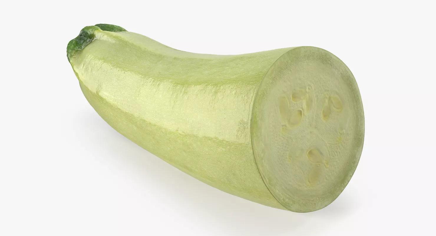 Summer Squash Gray Zucchini Half 3D model