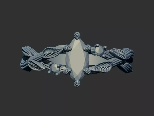 ring leaf 3D print model 3D print model