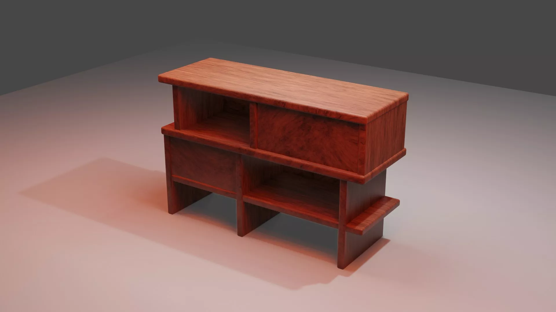 turntable vinyl shelf desk 3D model