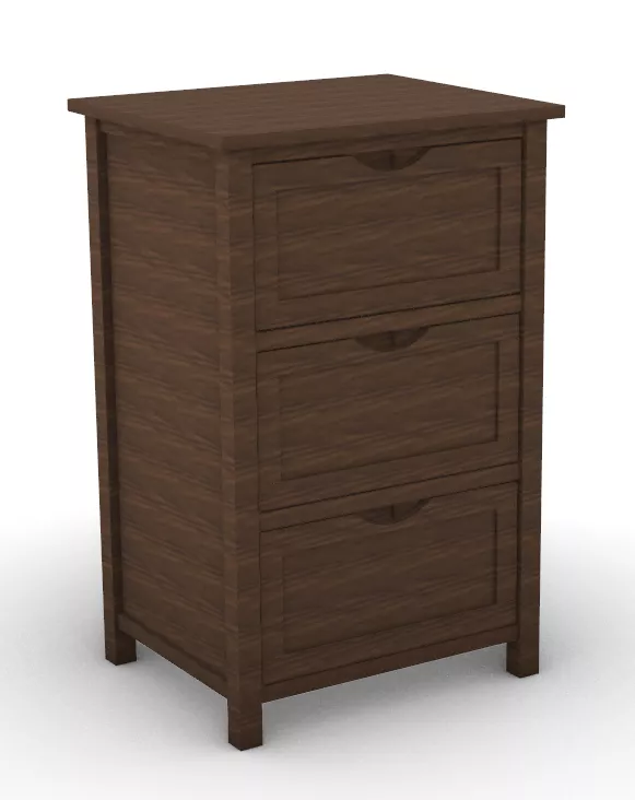 Bedside with 3 drawers 3D print model