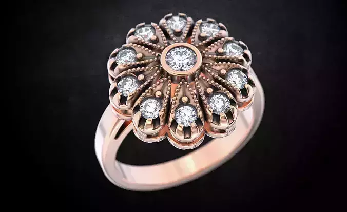 Ring with stones for girls flowers 97