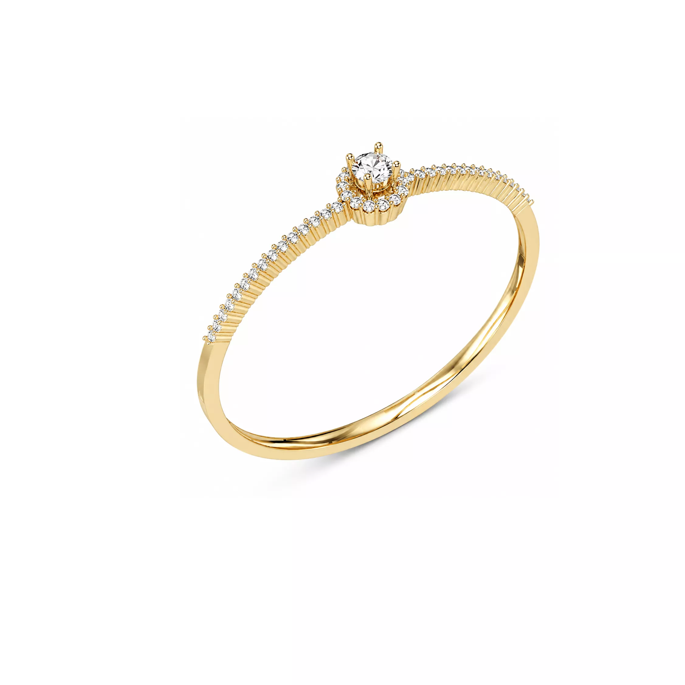 Elegant diamond bangle bracelet 3D model