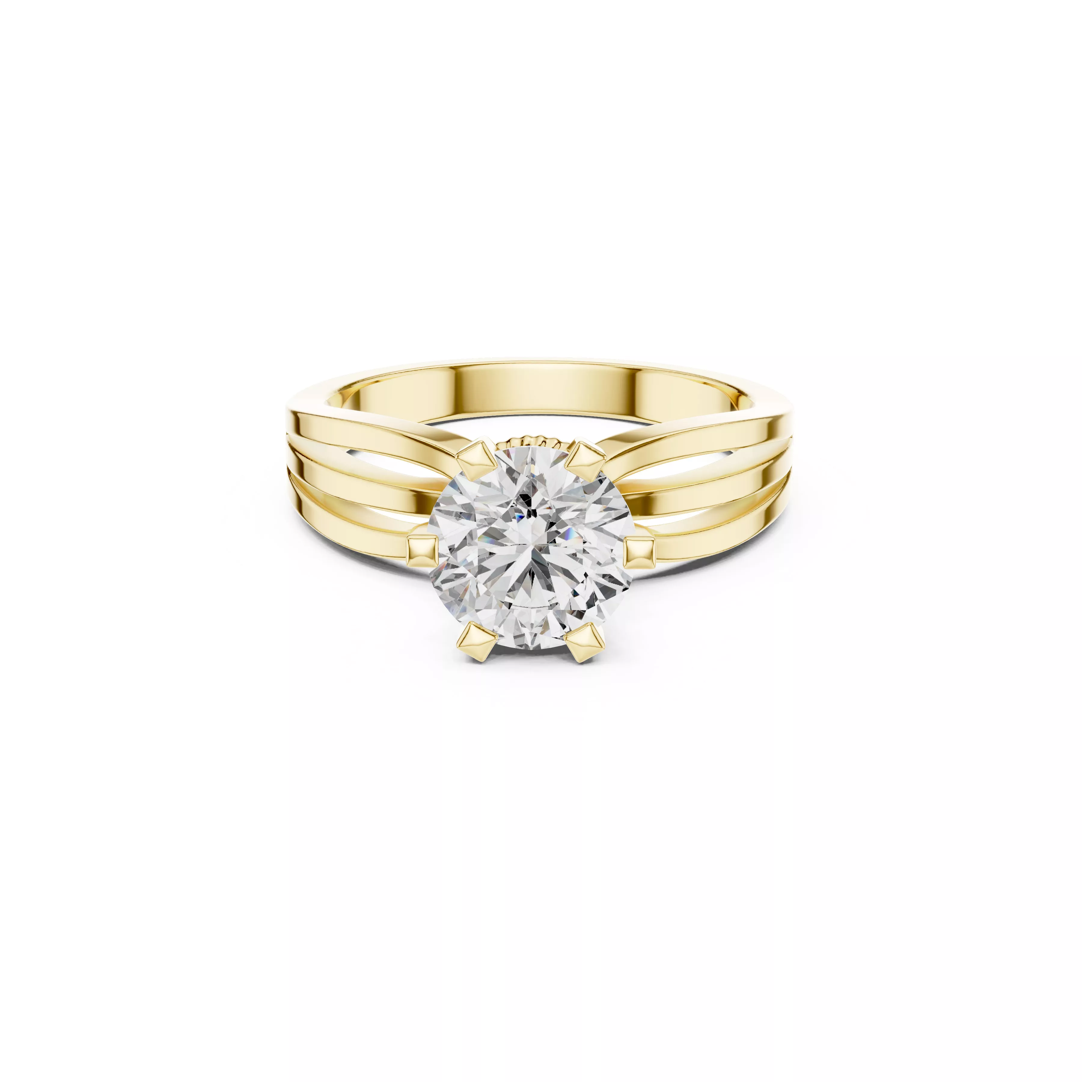 Premium Custom Fine Jewelry Diamond Ring Gold Band STL 3DM 0036 3D print model