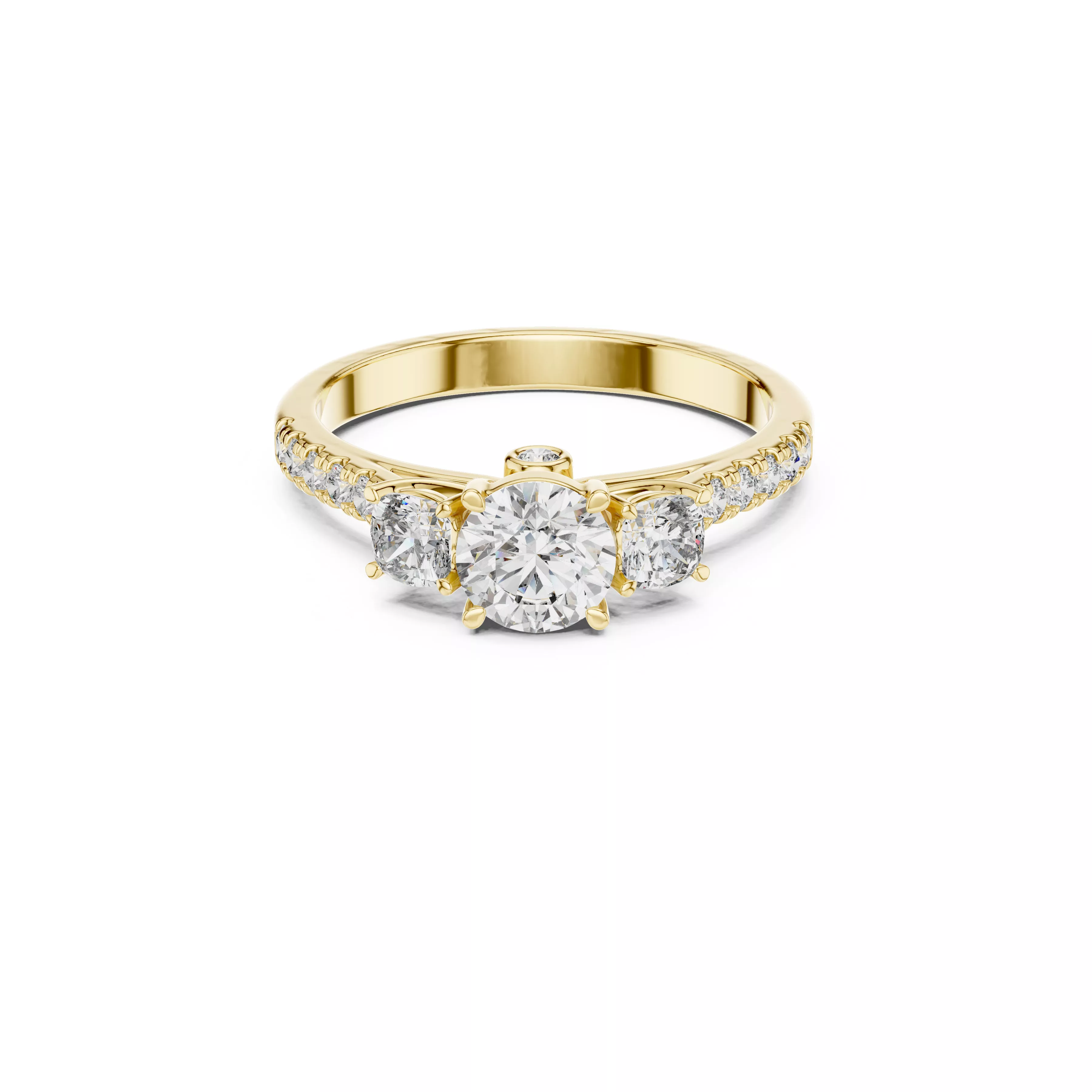 Premium Custom Fine Jewelry Diamond Ring Gold Band STL 3DM 0033 3D print model