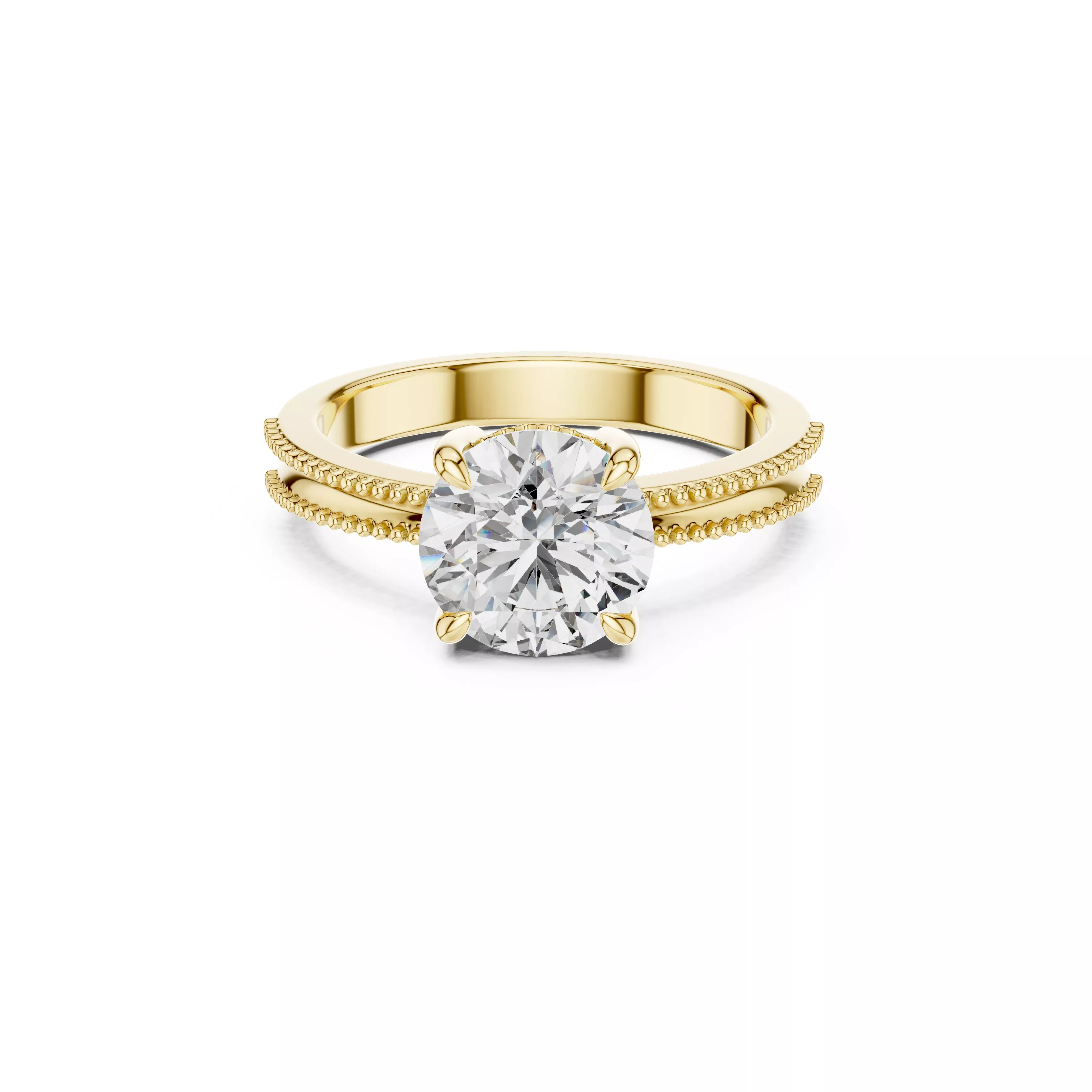 Premium Custom Fine Jewelry Diamond Ring Gold Band STL 3DM 0024 3D print model