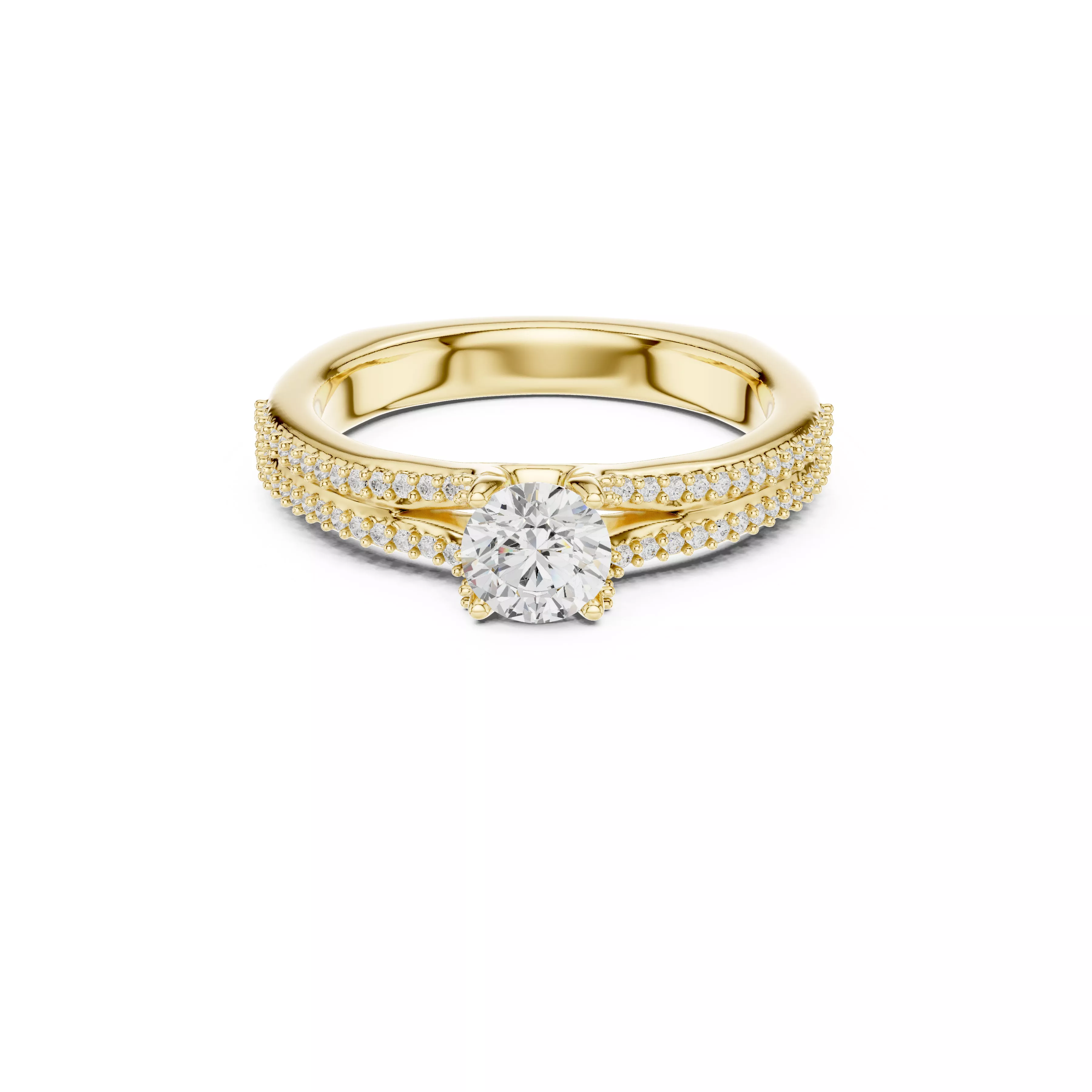Premium Custom Fine Jewelry Diamond Ring Gold Band STL 3DM 0330 3D print model