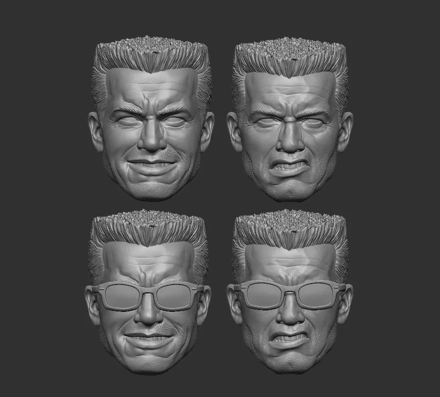 Duke Nukem Headsculpt for Action Figures 3D print model