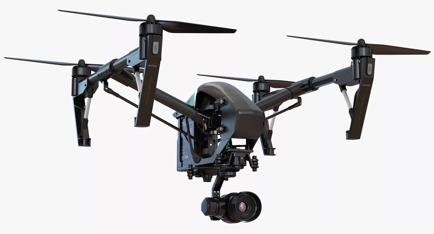 DJI Inspire 1 Quadcopter Black Edition Rigged 3D model