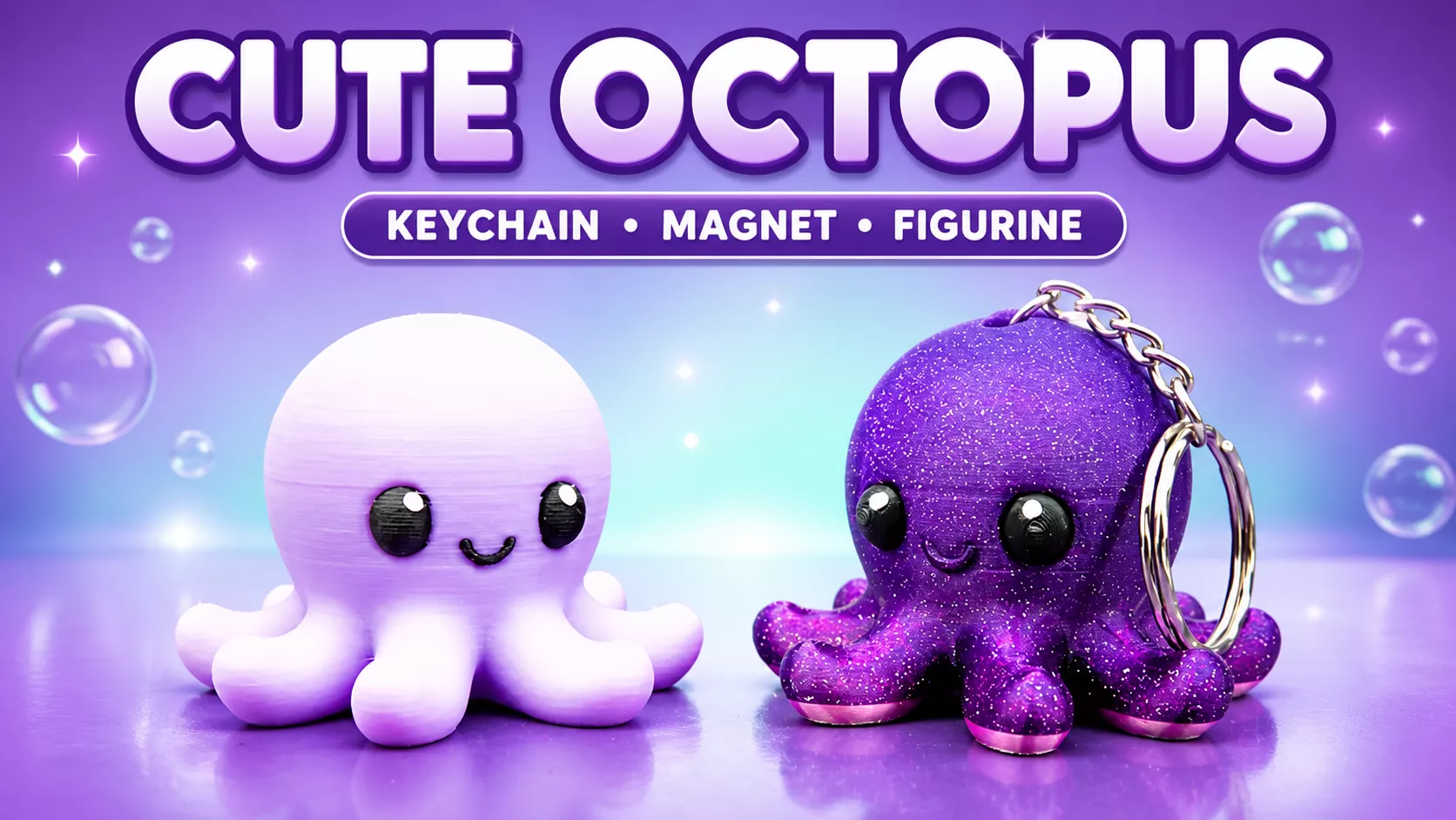 CUTE OCTOPUS PRINT keychain 3D print model
