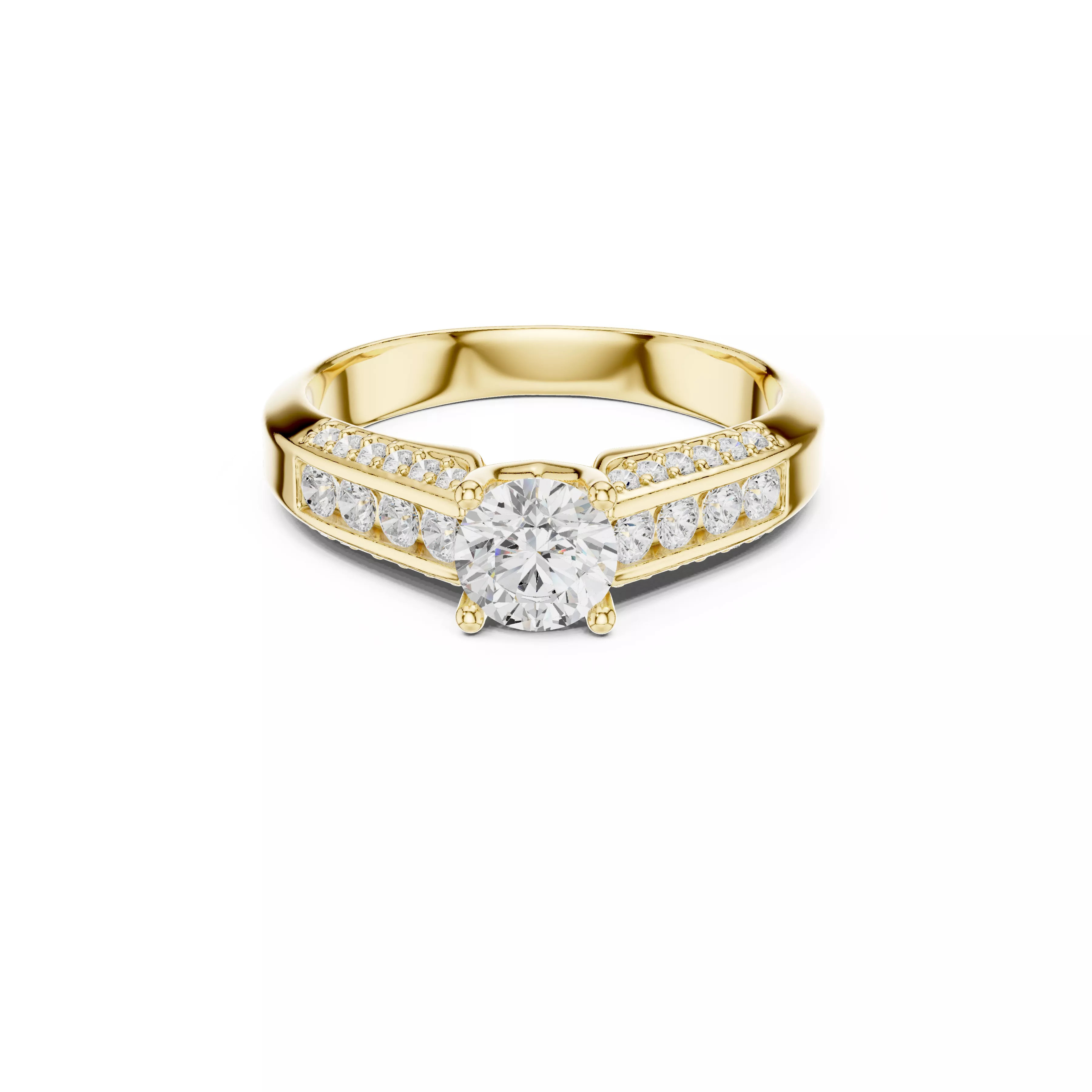 Premium Custom Fine Jewelry Diamond Ring Gold Band STL 3DM 0303 3D print model