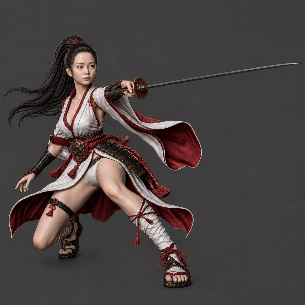 Female Samurai 3D Printable Model 3D print model