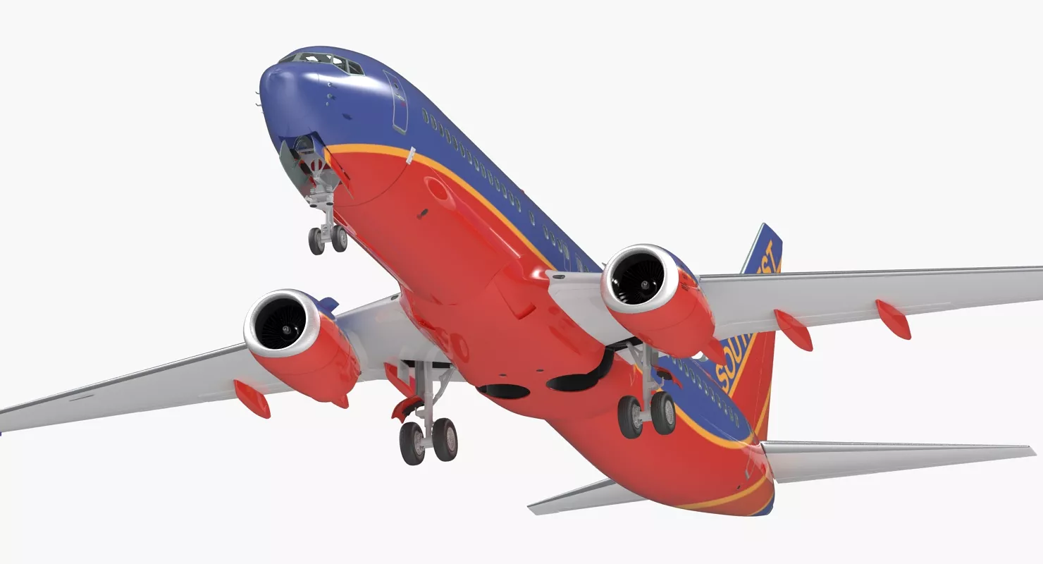 Boeing 737 800 with Interior Southwest Airlines 3D model
