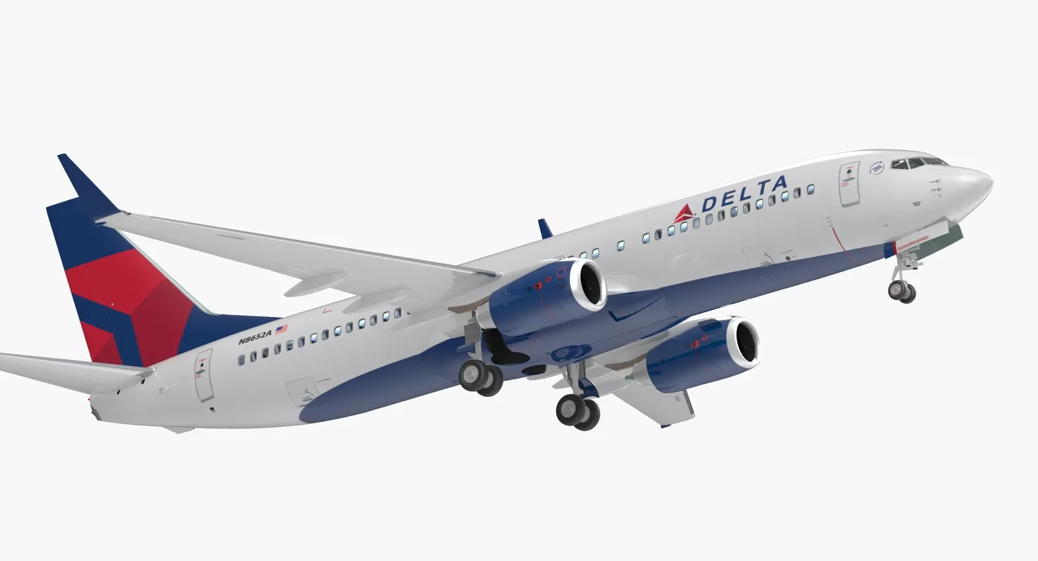 Boeing 737 800 with Interior Delta Air Lines 3D model