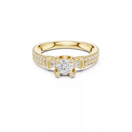 Premium Custom Fine Jewelry Diamond Ring Gold Band STL 3DM 0296