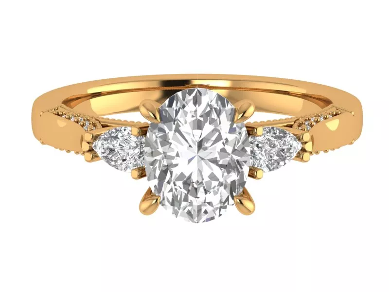 Oval Engagement Vintage Ring 3D print model