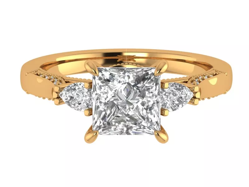 Princess Engagement Vintage Ring 3D print model