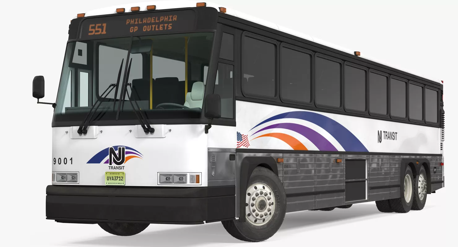 Intercity Bus MCI D4500 Rigged 3D model