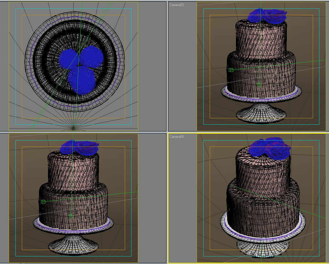 Cake 23 with roses 3D model_5