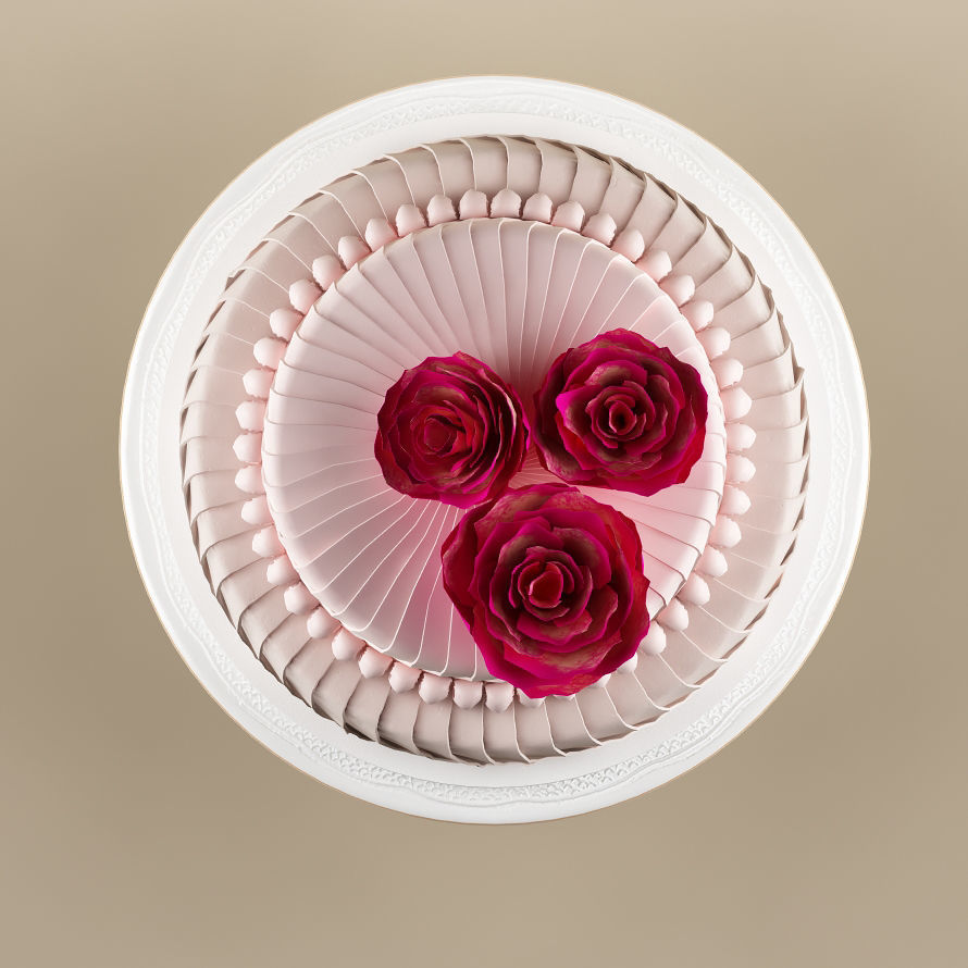 Cake 23 with roses 3D model_3