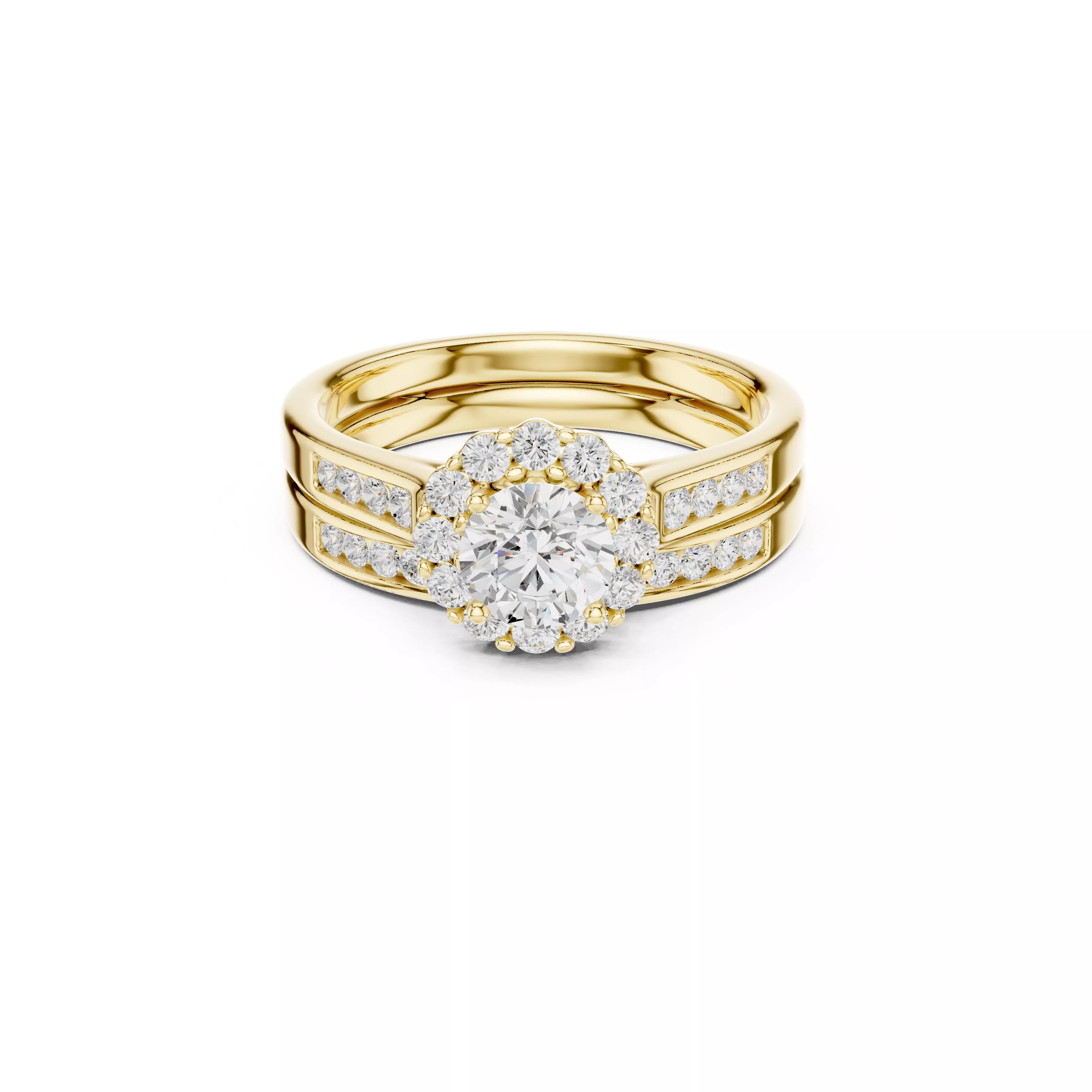 Premium Custom Fine Jewelry Diamond Ring Gold Band STL 3DM 0269 3D print model