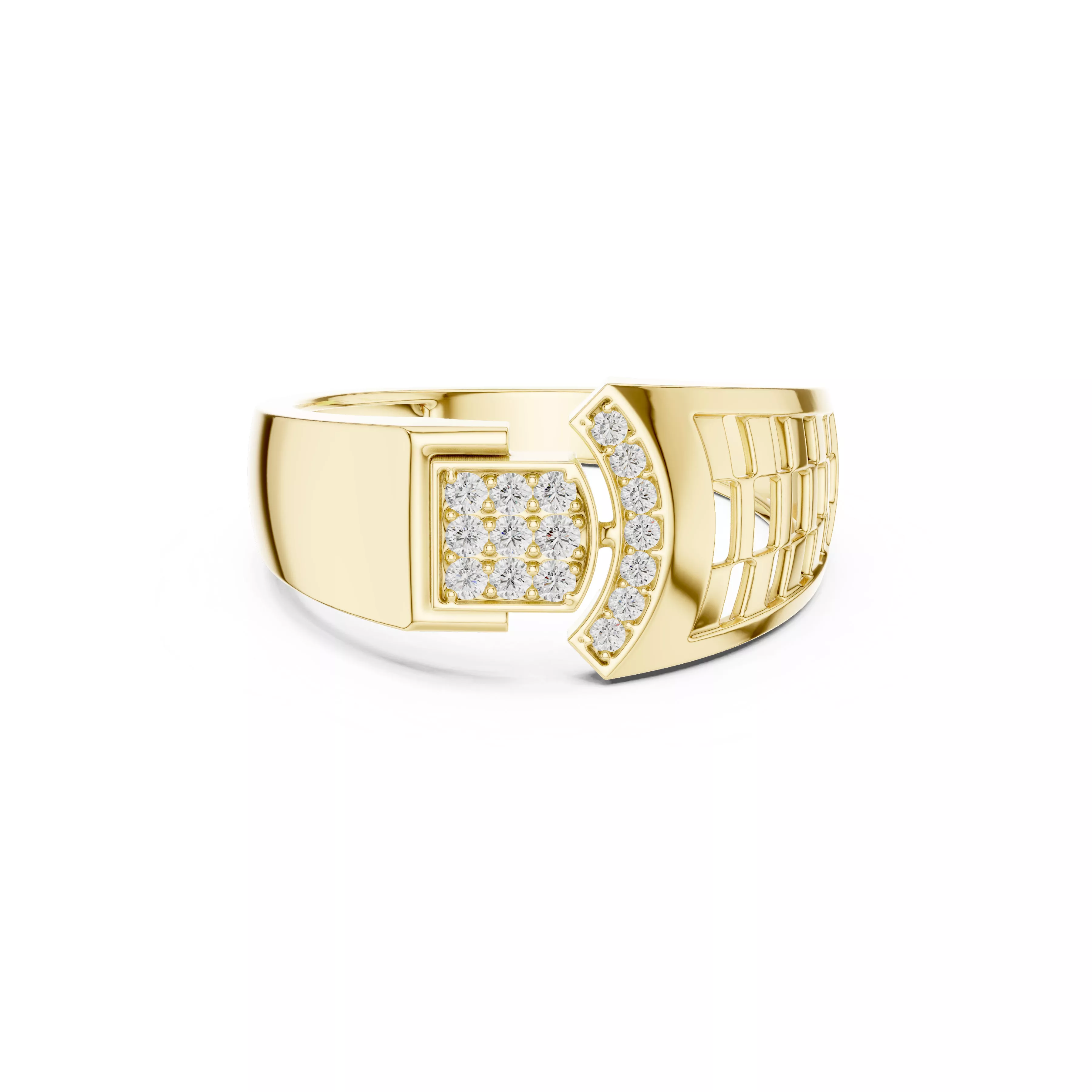 Premium Custom Fine Jewelry Diamond Ring Gold Band STL 3DM 01 4 3D print model
