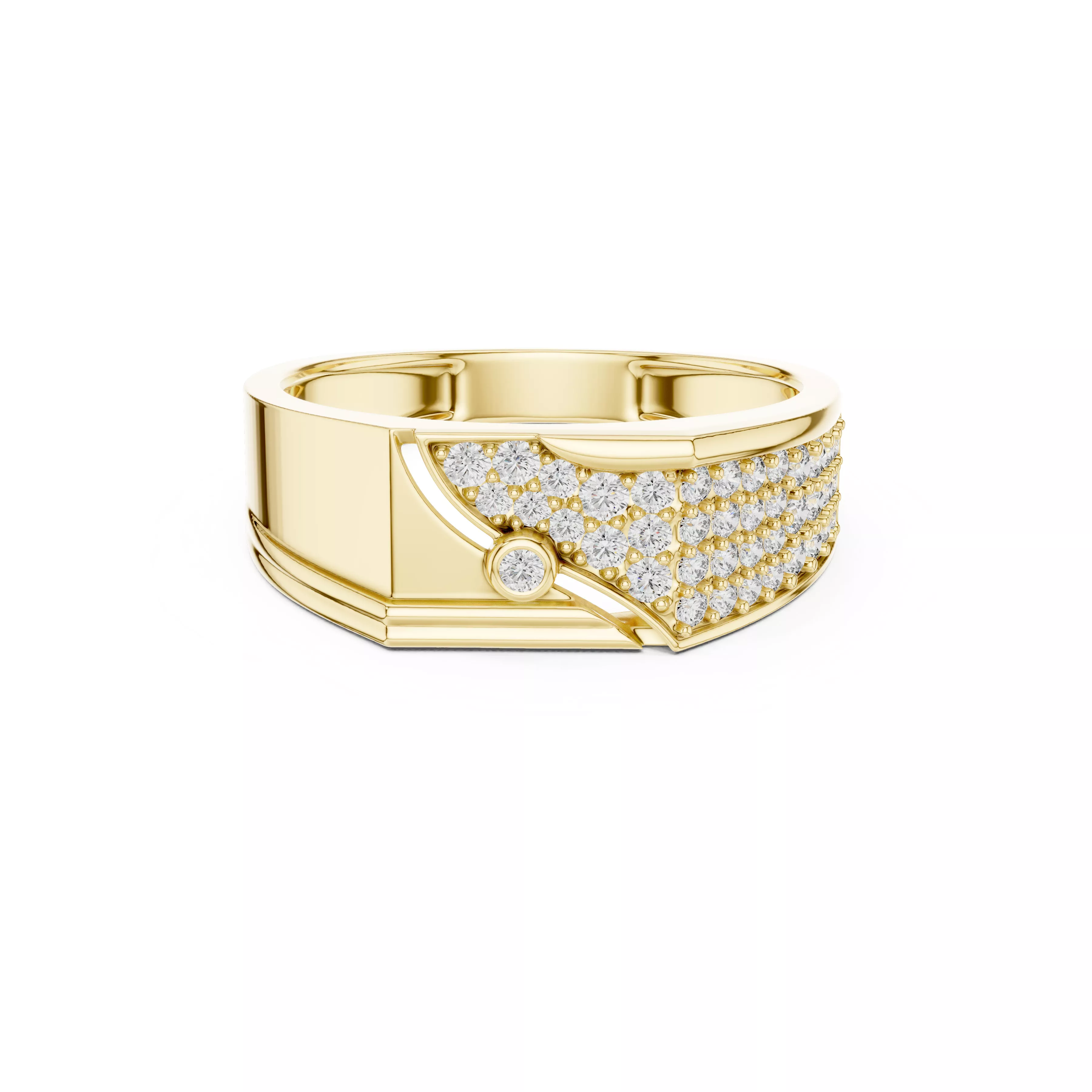Premium Custom Fine Jewelry Diamond Ring Gold Band STL 3DM 01 27 3D print model