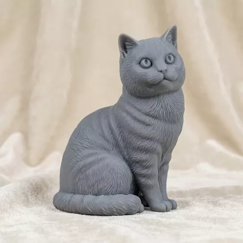 Sitting Cat 3D Printable Model