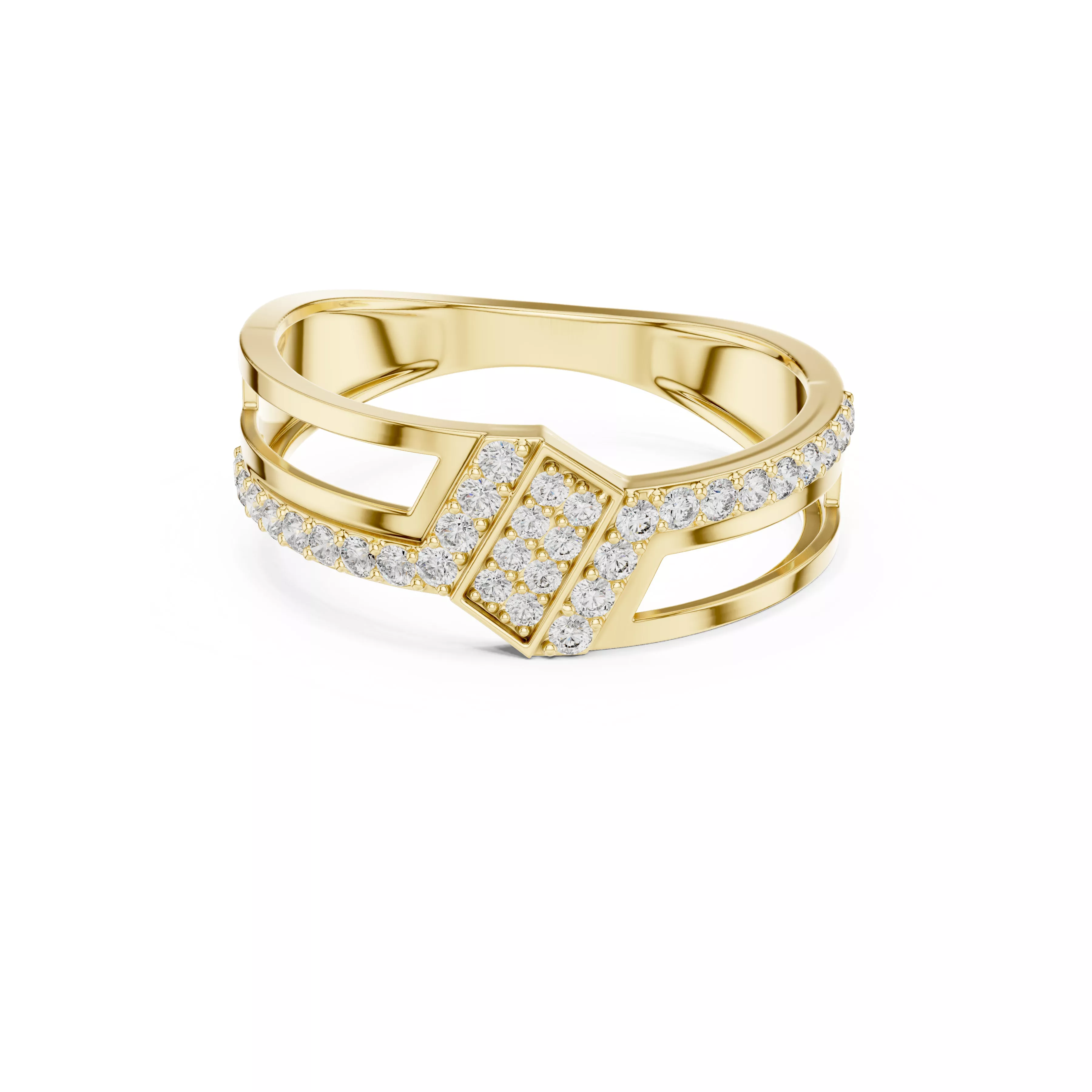 Premium Custom Fine Jewelry Diamond Ring Gold Band STL 3DM 01 21 3D print model