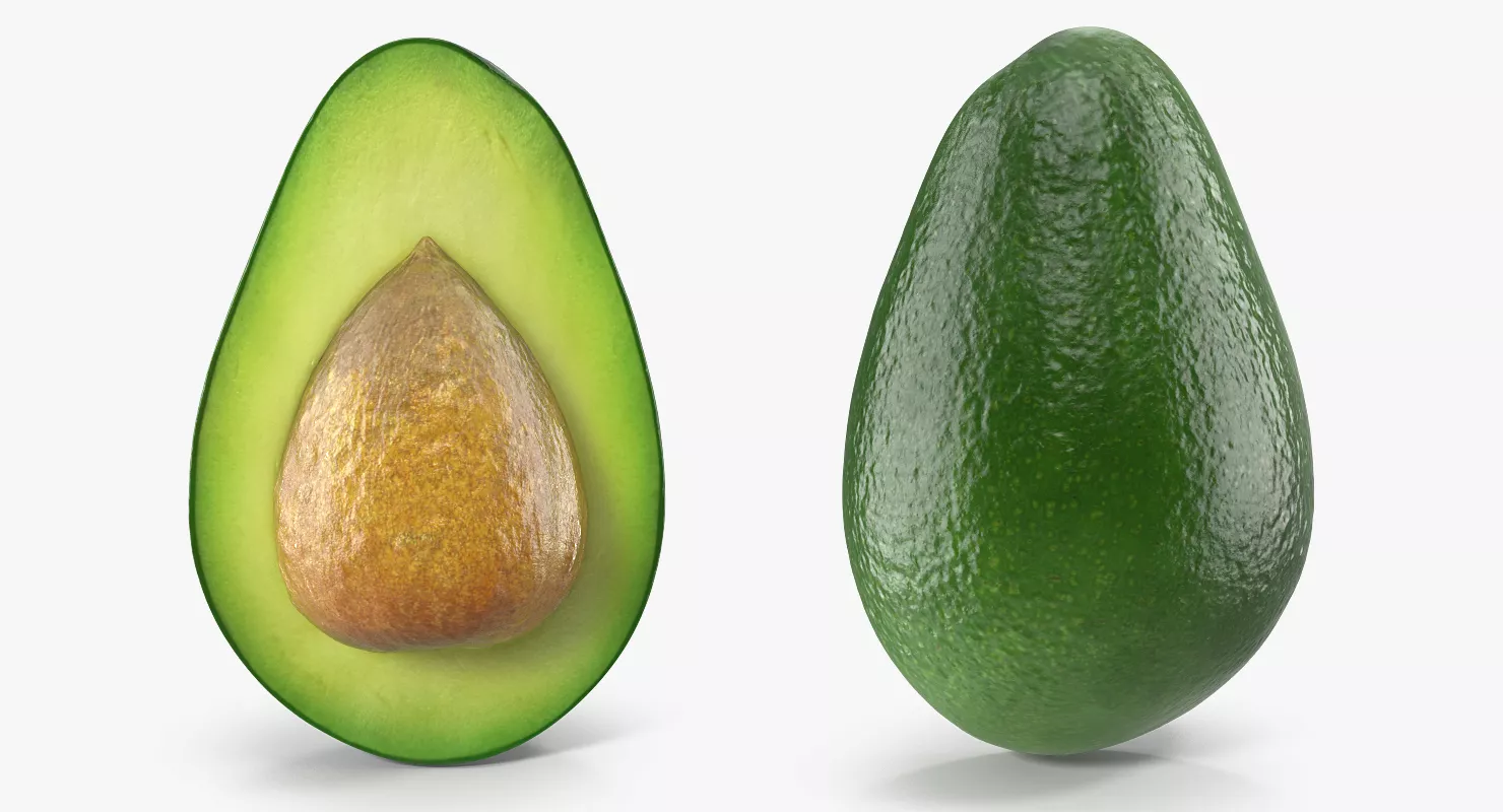 Avocado Half with Seed 3D model