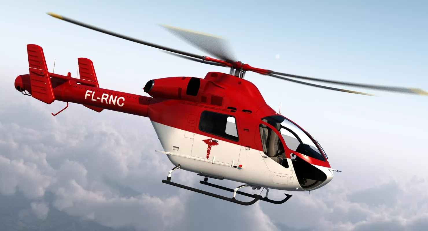 Air Ambulance Helicopter MD 902 Explorer Rigged 3D model