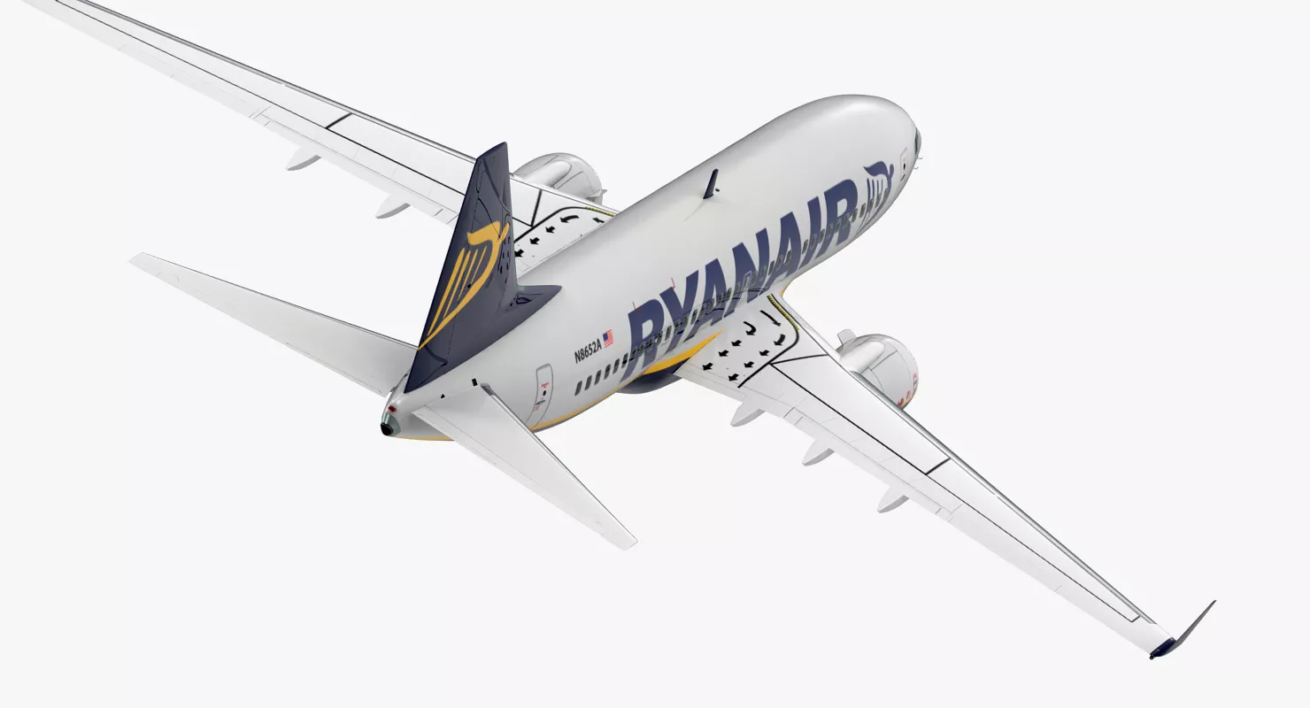 Boeing 737 700 with Interior Ryanair 3D model