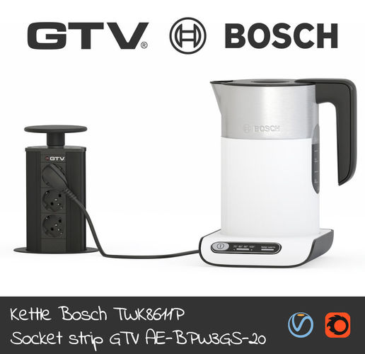 Kettle Bosch Socket strip GTV 3D model