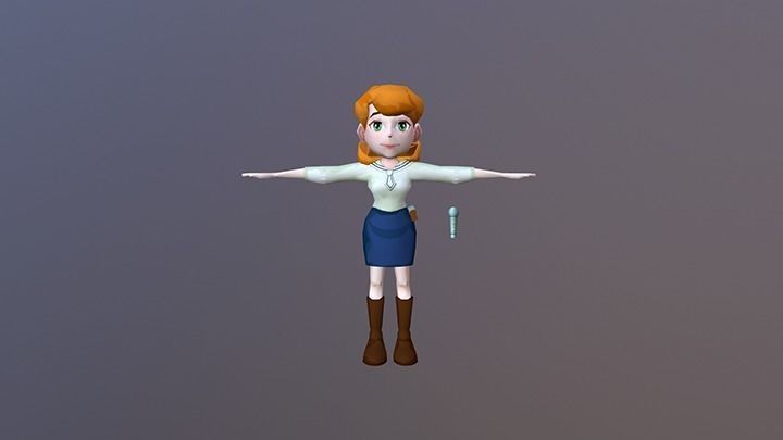 Bella - Character - 3D Model and Texture Low-poly 3D model_1