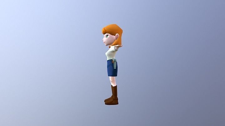 Bella - Character - 3D Model and Texture Low-poly 3D model_3