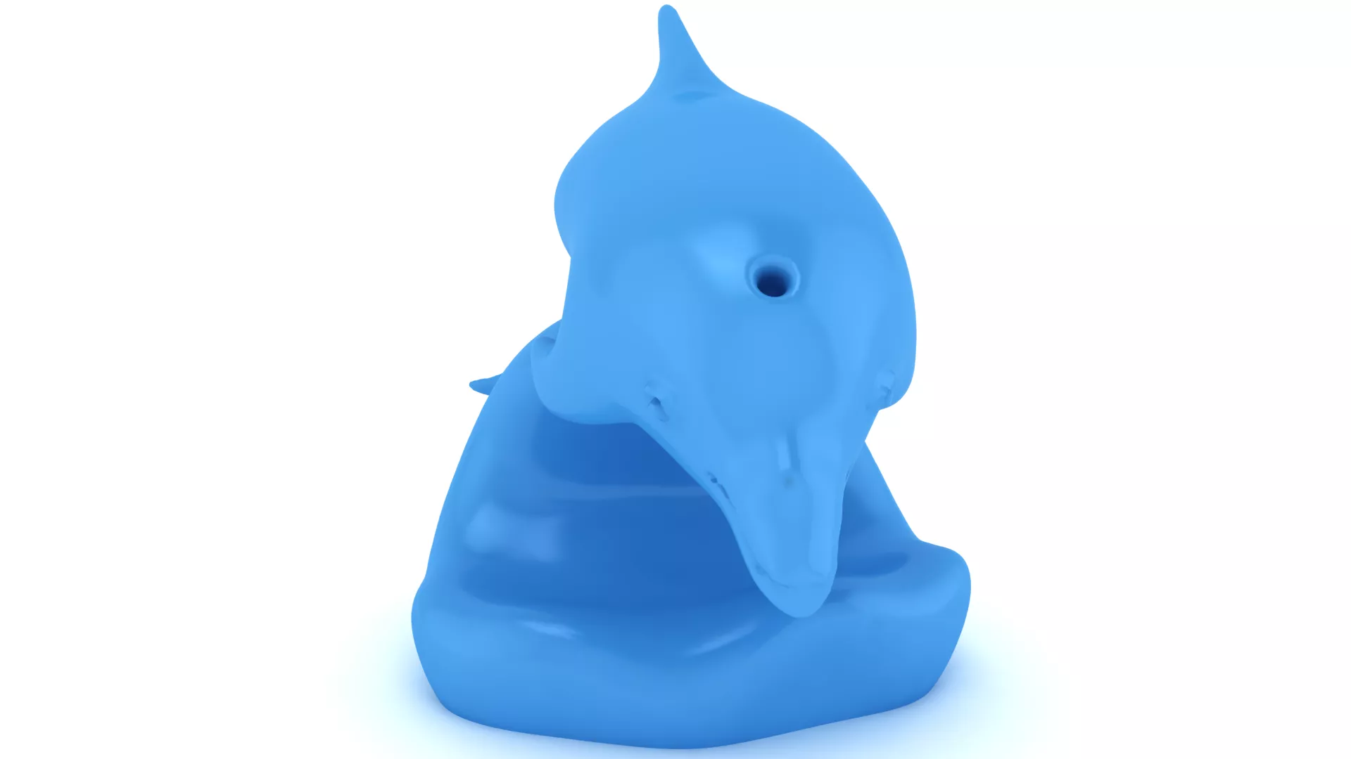 Two Blue Dolphins Jumping Together 3D print model