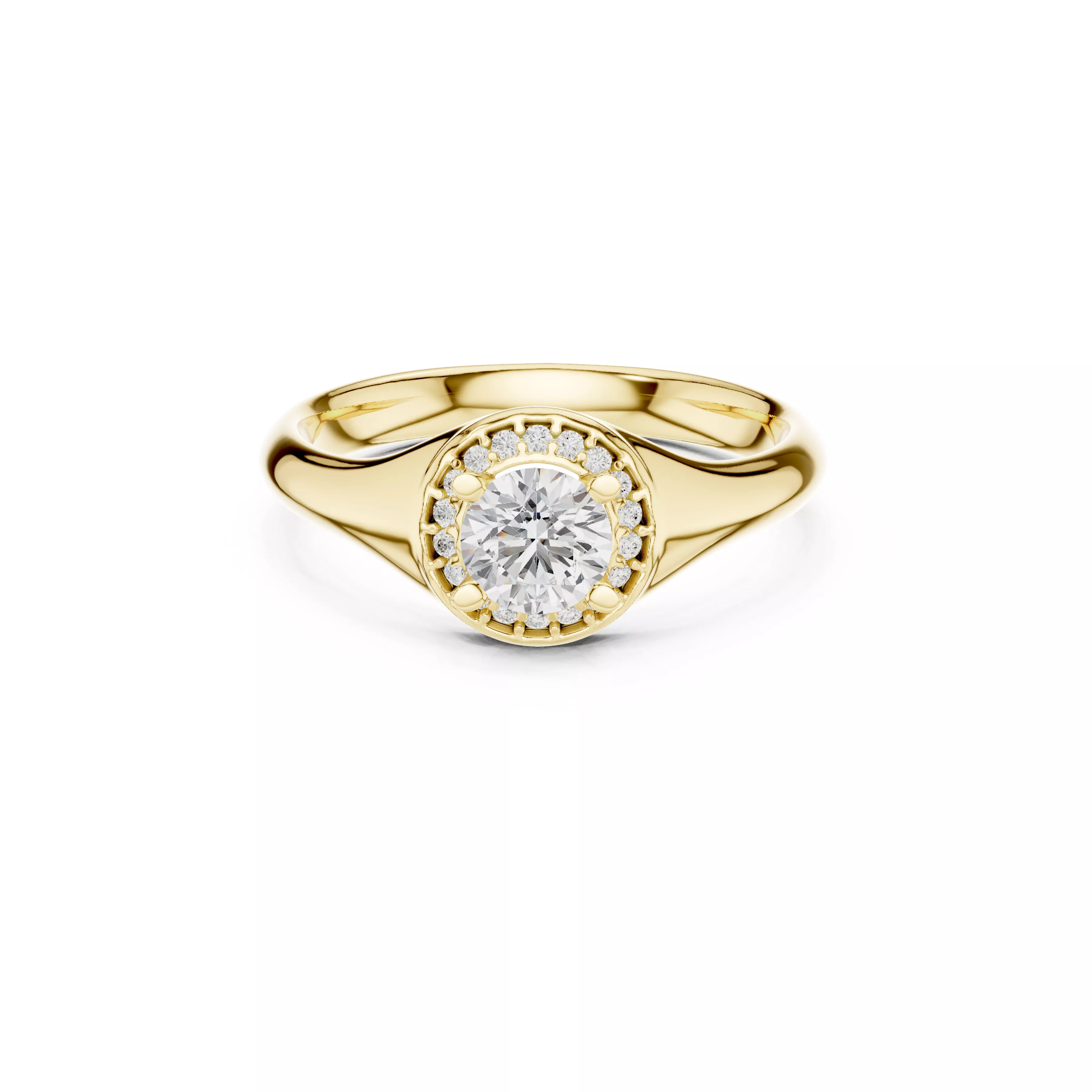 Premium Custom Fine Jewelry Diamond Ring Gold Band STL 3DM 0214 3D print model