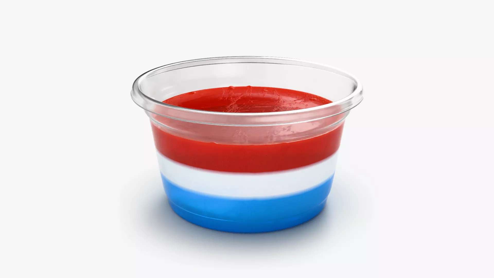 Tricolor Dessert Cup Low-poly 3D model
