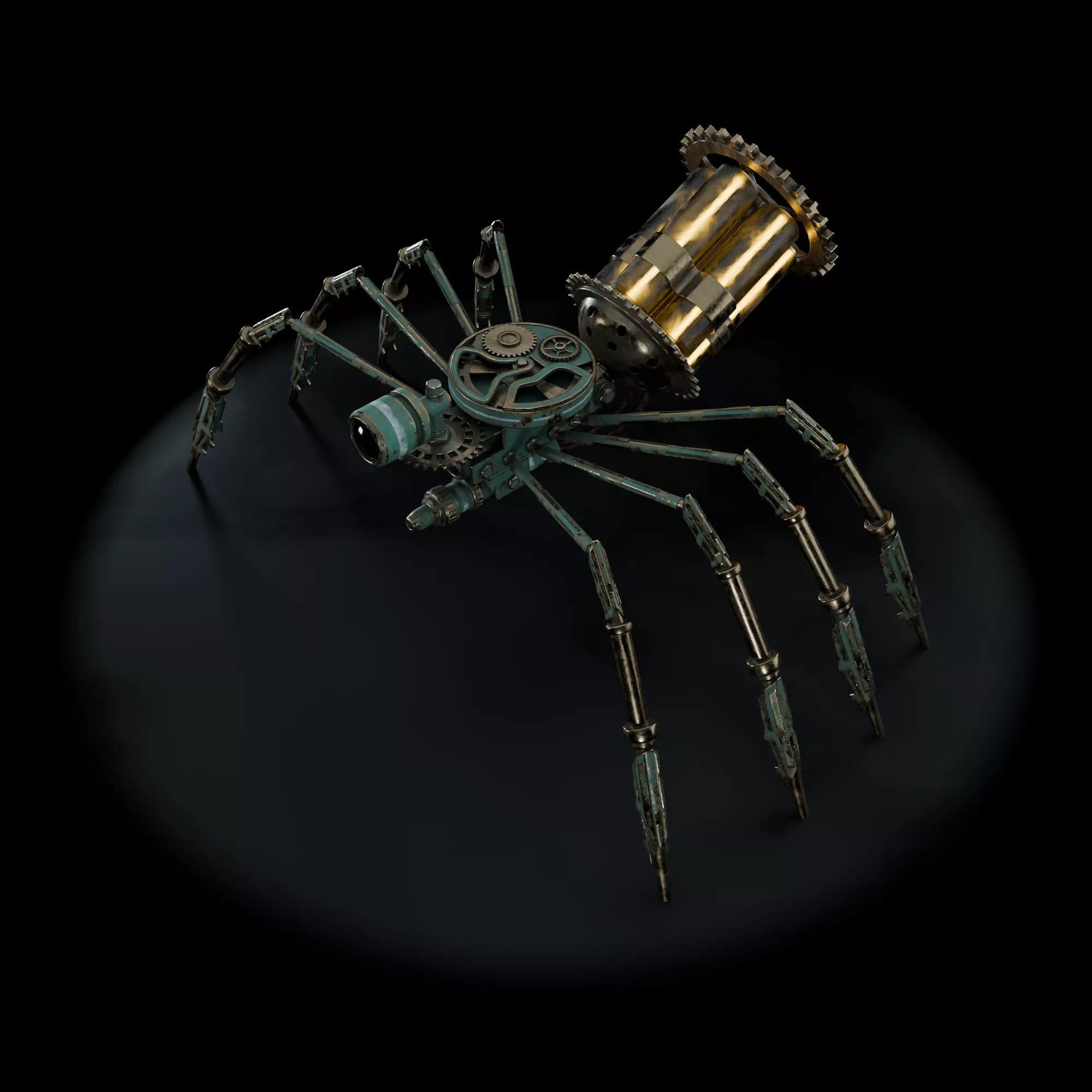 Mechanical Spider Model Free low-poly 3D model