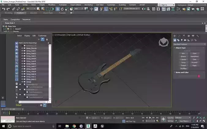 Electric guitar ltd f 50 Low-poly 3D model